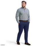 BIG & TALL PERFORMANCE COMFORT PLAID BUTTON-DOWN SHIRT - BRIGHT COBALT