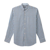 BIG & TALL PERFORMANCE COMFORT PLAID BUTTON-DOWN SHIRT - BRIGHT COBALT