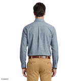 PERFORMANCE COMFORT PLAID BUTTON-DOWN SHIRT - PLACID BLUE