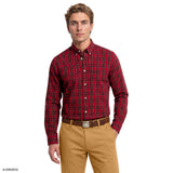 HOLIDAY TARTAN BUTTON-DOWN SHIRT - JESTER RED