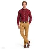 HOLIDAY TARTAN BUTTON-DOWN SHIRT - JESTER RED