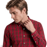 HOLIDAY TARTAN BUTTON-DOWN SHIRT - JESTER RED