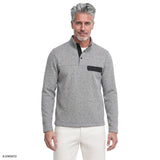 SNAP-NECK SWEATER FLEECE PULLOVER - ULTIMATE GRAY