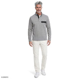 SNAP-NECK SWEATER FLEECE PULLOVER - ULTIMATE GRAY