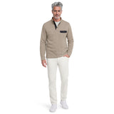 SNAP-NECK SWEATER FLEECE PULLOVER - CROCKERY