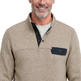 SNAP-NECK SWEATER FLEECE PULLOVER - CROCKERY