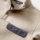SNAP-NECK SWEATER FLEECE PULLOVER - CROCKERY