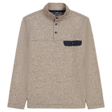 SNAP-NECK SWEATER FLEECE PULLOVER - CROCKERY