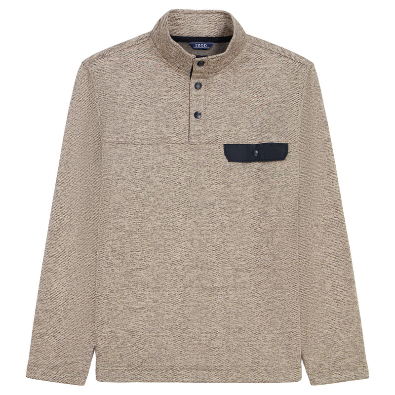 Sweater Fleece Snap Neck Pullover - Crockery – IZOD