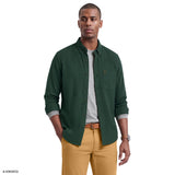 STRATTON FLANNEL BUTTON-DOWN SHIRT - DARKEST SPRUCE