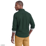 STRATTON FLANNEL BUTTON-DOWN SHIRT - DARKEST SPRUCE