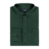 STRATTON FLANNEL BUTTON-DOWN SHIRT - DARKEST SPRUCE