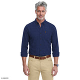 STRATTON FLANNEL BUTTON-DOWN SHIRT - TRUE NAVY