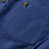 STRATTON FLANNEL BUTTON-DOWN SHIRT - TRUE NAVY