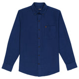 STRATTON FLANNEL BUTTON-DOWN SHIRT - TRUE NAVY