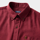 STRATTON FLANNEL BUTTON-DOWN SHIRT - SUNDRIED TOMATO