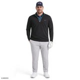 BIG & TALL GOLF SWINGFLEX MESH QUARTER-ZIP - CAVIAR