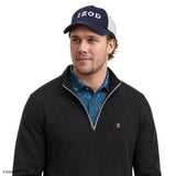 BIG & TALL GOLF SWINGFLEX MESH QUARTER-ZIP - CAVIAR