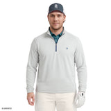 BIG & TALL GOLF SWINGFLEX MESH QUARTER-ZIP - HARBOR MIST
