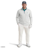 BIG & TALL GOLF SWINGFLEX MESH QUARTER-ZIP - HARBOR MIST