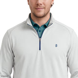 BIG & TALL GOLF SWINGFLEX MESH QUARTER-ZIP - HARBOR MIST