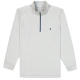 BIG & TALL GOLF SWINGFLEX MESH QUARTER-ZIP - HARBOR MIST