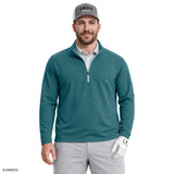 BIG & TALL GOLF SWINGFLEX MESH QUARTER-ZIP - MEDITERRANEA