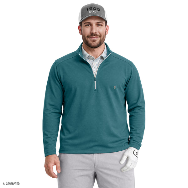 Big & Tall Golf Swingflex Mesh Quarter Zip - Mediterranea – IZOD