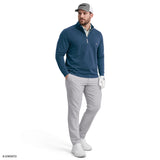 BIG & TALL GOLF SWINGFLEX MESH QUARTER-ZIP - SARGASSO SEA