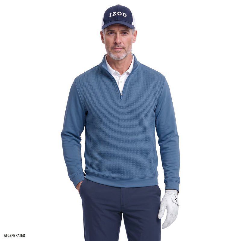 theredthread クロップドジャージ Golf Hydrashield Quarter Zip - Lichen Blue – IZOD