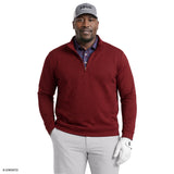BIG & TALL GOLF HYDRASHIELD QUARTER-ZIP - ZINFANDEL