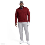 BIG & TALL GOLF HYDRASHIELD QUARTER-ZIP - ZINFANDEL
