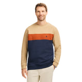 ADVANTAGE PERFORMANCE COLORBLOCK CREWNECK FLEECE  - CAMEL HTHR