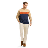 ADVANTAGE PERFORMANCE COLORBLOCK CREWNECK FLEECE  - CAMEL HTHR