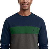 ADVANTAGE PERFORMANCE COLORBLOCK CREWNECK FLEECE - NAVY BLAZER
