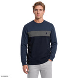ADVANTAGE PERFORMANCE COLORBLOCK CREWNECK FLEECE  - TRUE NAVY