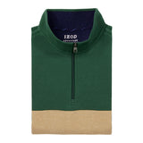 ADVANTAGE PERFORMANCE COLORBLOCK QUARTER ZIP FLEECE - DARK GREEN