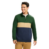 ADVANTAGE PERFORMANCE COLORBLOCK QUARTER ZIP FLEECE - DARK GREEN
