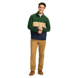 ADVANTAGE PERFORMANCE COLORBLOCK QUARTER ZIP FLEECE - DARK GREEN