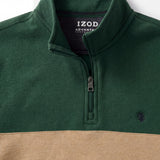 ADVANTAGE PERFORMANCE COLORBLOCK QUARTER ZIP FLEECE - DARK GREEN