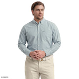 BIG & TALL PERFORMANCE COMFORT PLAID BUTTON-DOWN SHIRT - MEDITERRANEA