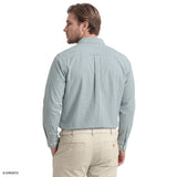BIG & TALL PERFORMANCE COMFORT PLAID BUTTON-DOWN SHIRT - MEDITERRANEA