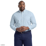BIG & TALL PERFORMANCE COMFORT BUTTON-DOWN SHIRT - PLACID BLUE