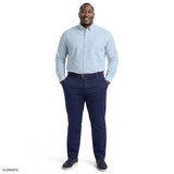 BIG & TALL PERFORMANCE COMFORT BUTTON-DOWN SHIRT - PLACID BLUE