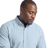 BIG & TALL PERFORMANCE COMFORT BUTTON-DOWN SHIRT - PLACID BLUE