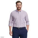 BIG & TALL PERFORMANCE COMFORT PLAID BUTTON-DOWN SHIRT - AMARANTH PURPLE