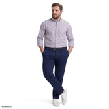 BIG & TALL PERFORMANCE COMFORT PLAID BUTTON-DOWN SHIRT - AMARANTH PURPLE