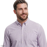 BIG & TALL PERFORMANCE COMFORT PLAID BUTTON-DOWN SHIRT - AMARANTH PURPLE