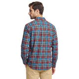 STRATTON FLANNEL PLAID BUTTON-DOWN SHIRT - LICHEN BLUE