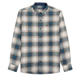 STRATTON FLANNEL PLAID BUTTON-DOWN SHIRT - LYONS BLUE